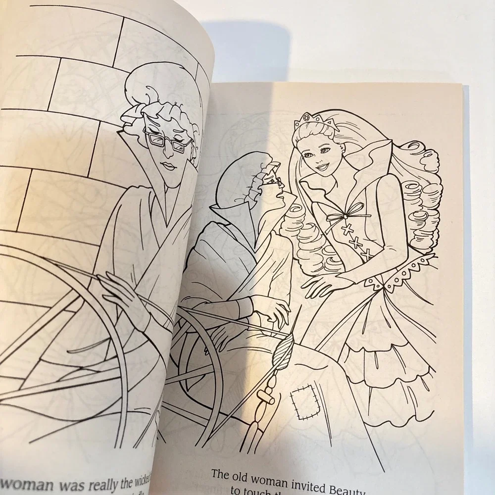 Vintage Barbie Fairy Tale Princesses Cinderella Coloring Book Golden Books 1990s